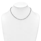 Sterling Silver Rhodium-plated Polished and Twisted Paperclip Link 16 Inch with 2 Inch Extension Necklace