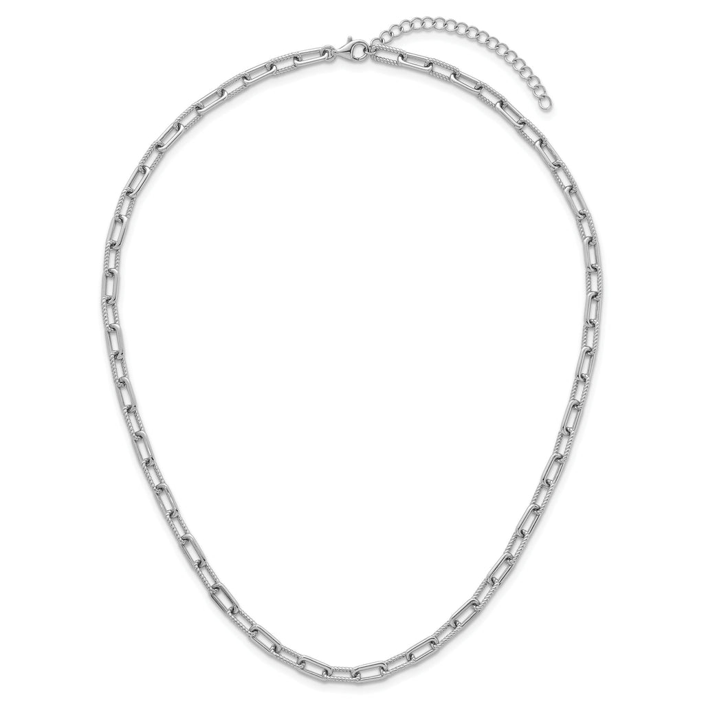 Twisted Paperclip Link Chain Necklace in Sterling Silver, 16 Inch - Sophia Jewelers