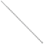 Sterling Silver Rhodium-plated Polished and Twisted Paperclip Link 7 Inch with 1 Inch Extension Bracelet
