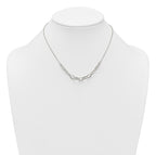 Sterling Silver Polished Fancy Graduated Cable Link 16 Inch with 2 Inch Extension Necklace