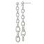 Sterling Silver Polished Graduated Cable Link Post Dangle Earrings