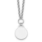 Sterling Silver Rhodium-plated Polished 16 inch with 2 inch extender Round Disc Necklace