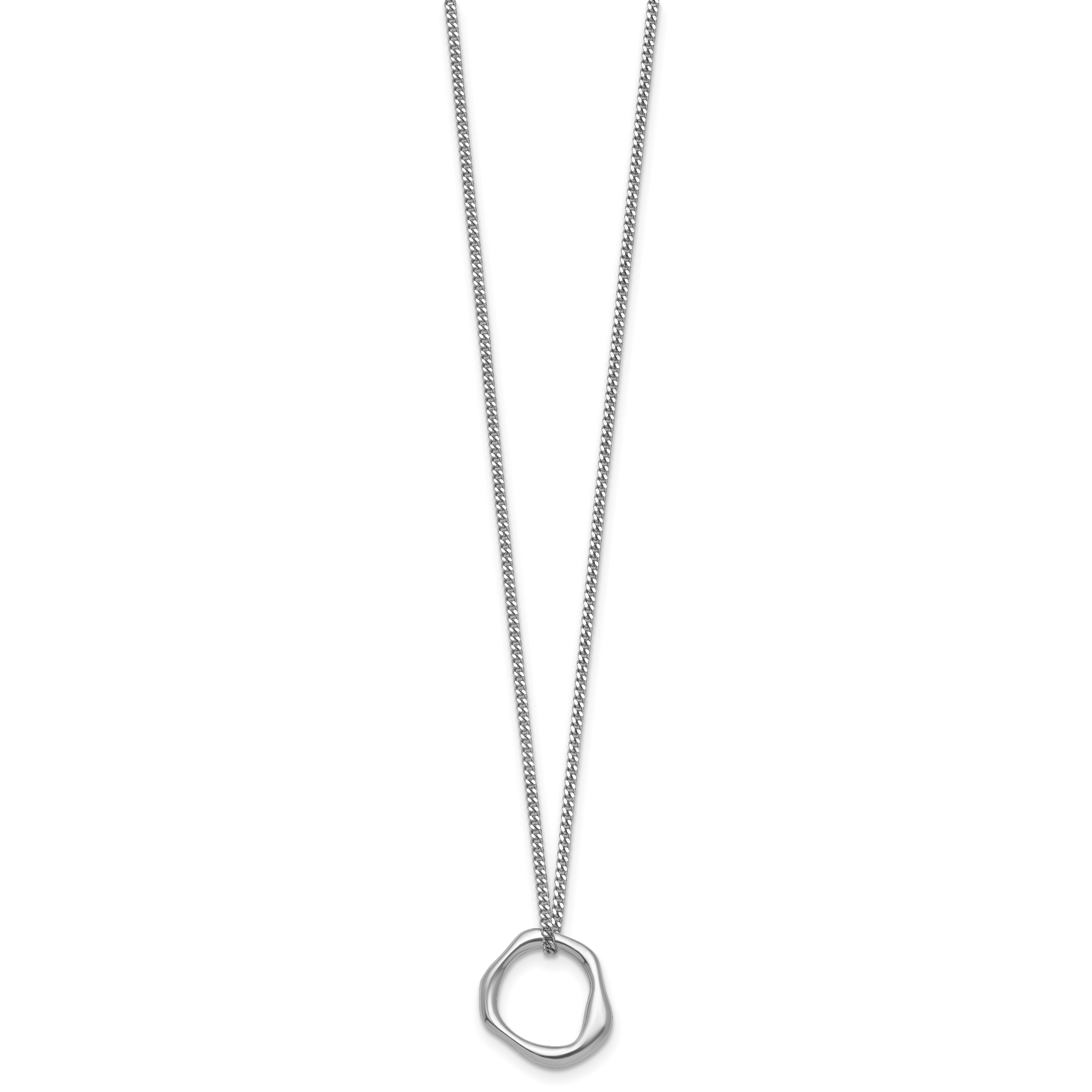Sterling Silver Rhodium-plated Polished 16 inch with 2 inch extender Abstract Necklace Secondary image