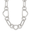 Sterling Silver Polished Triangle Round and Oval Link 17.5 inch Necklace
