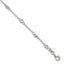 Sterling Silver Polished and Beaded CZ 6.75 inch with 0.5 inch Extension Bracelet