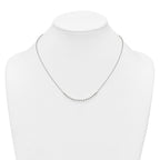 Sterling Silver Polished Center Beaded 18 Inch Necklace