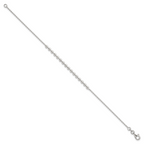 Sterling Silver Polished Center Beaded 7.5 Inch Bracelet