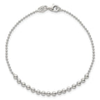 Sterling Silver Polished Center Beaded 7.5 Inch Bracelet