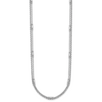 Sterling Silver Rhodium-plated Polished 2-strand 16 inch with 2 inch extender Necklace