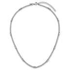Sterling Silver Rhodium-plated Polished 2-strand 16 inch with 2 inch extender Necklace