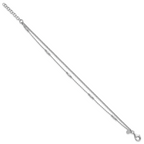 Sterling Silver Rhodium-plated Polished 2-strand 7 inch with 1 inch extender Bracelet