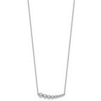 Sterling Silver Rhodium-plated Graduated Beaded 16 inch with 1.5 inch Extension Necklace