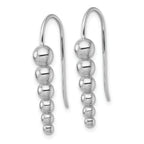 Sterling Silver Rhodium-plated Graduated Beaded Shepherd Hook Earrings