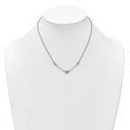 Sterling Silver Rhodium-plated Polished Three Puffed Hearts 16 inch with 2 inch Extender Necklace