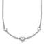 Sterling Silver Rhodium-plated Polished Three Puffed Hearts 16 inch with 2 inch Extender Necklace