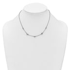 Sterling Silver Rhodium-plated Polished Five Puffed Hearts 16 inch with 2 inch Extender Necklace
