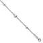Sterling Silver Rhodium-plated Polished Five Puffed Hearts 7 inch with 1 inch Extender Bracelet