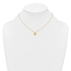 Sterling Silver Gold-tone Polished Beaded and Textured CZ Heart 16 Inch with 2 Inch Extension Necklace