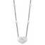 Sterling Silver Rhodium-plated Mother of Pearl Heart 16 inch with 1 inch extension Station Necklace