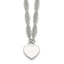 Sterling Silver Polished Fancy Engravable Heart Disc on Rope Chain 16 Inch with 2 Inch Extension Necklace