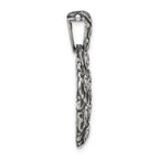 Sterling Silver Antiqued Floral 24mm Round Disc Pendant