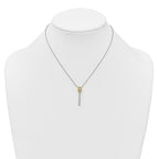 Sterling Silver Gold-tone CZ Polished 16 inch with 1.25 inch Extension Necklace