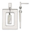 Sterling Silver Open Rectangle with Mother of Pearl Dangle Post Earrings
