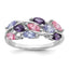 Sterling Silver Rhodium-plated Polished Fancy Pink and Purple Marquise CZ Size 8 Ring