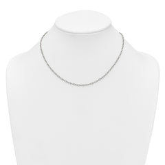 Sterling Silver Polished Oval Bezel CZ 16 Inch with 2 Inch Extension Necklace
