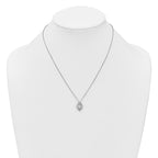 Sterling Silver Rhodium-plated Marquise CZ Polished Fancy Oval 18 inch Necklace