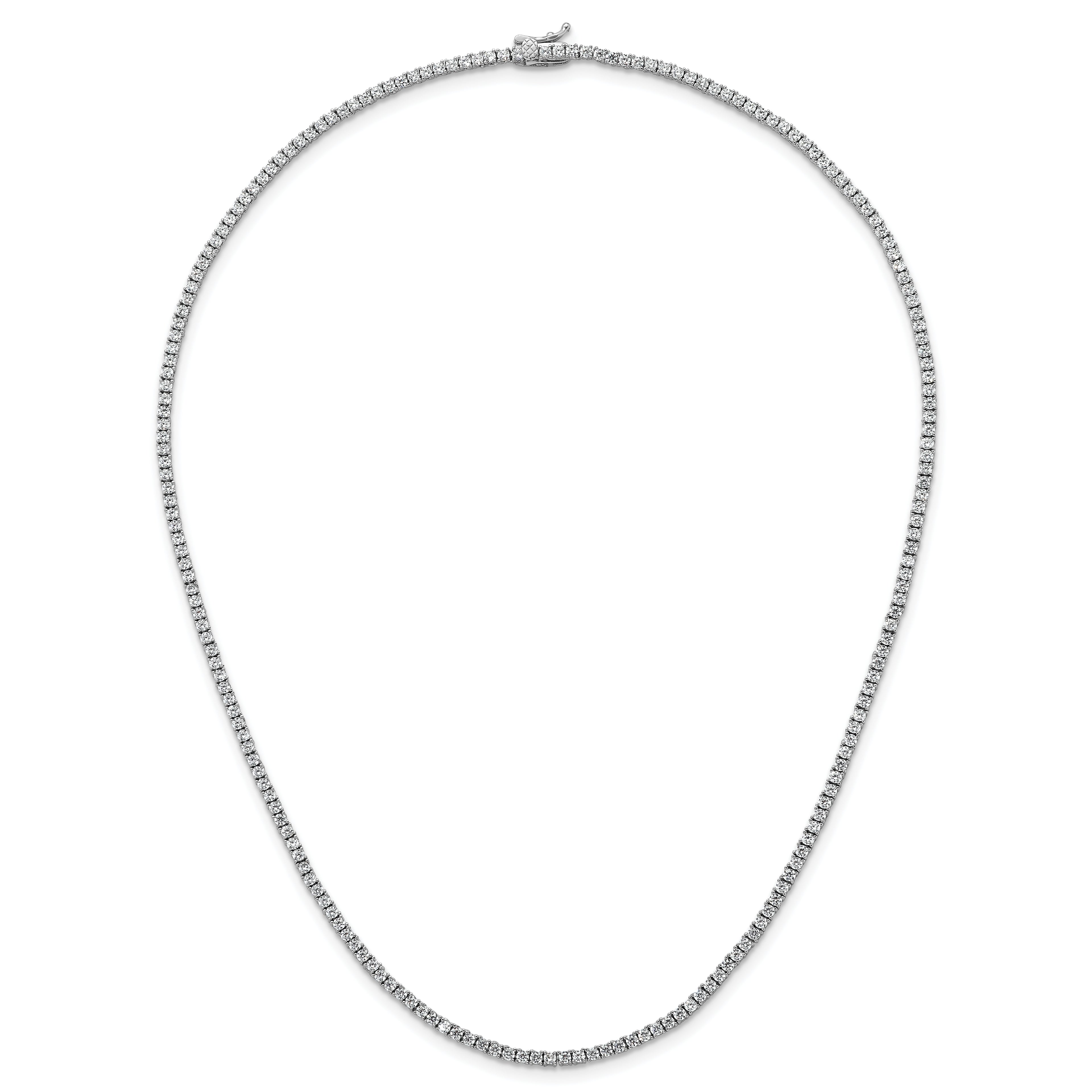 Sterling Silver Rhodium-plated CZ 18 inch Tennis Necklace