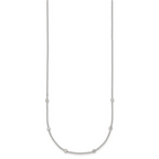 Sterling Silver Polished White CZ 6-Station 16.5 with 1 inch Extension Necklace