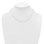 Sterling Silver Polished White CZ 6-Station 16.5 with 1 inch Extension Necklace