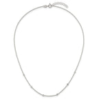 Sterling Silver Polished White CZ 6-Station 16.5 with 1 inch Extension Necklace