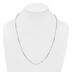 Sterling Silver Rhodium-plated Polished Paperclip Link 9-Station 24 Inch Necklace