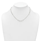 Sterling Silver Polished and Textured Fancy Link and Chain 16 inch Necklace