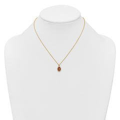 Sterling Silver Gold-plated CZ and Red Enamel Miraculous Medal 15.75 inch with 2 inch extender Necklace