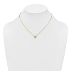 Sterling Silver Gold-tone Polished Pave CZ Heart 16 Inch with 2 Inch Extension Necklace