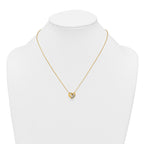 Sterling Silver Gold-tone Polished CZ Love Knot Heart 18 inch Necklace
