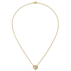 Sterling Silver Gold-tone Polished CZ Love Knot Heart 18 inch Necklace