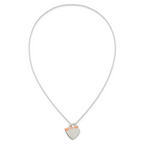 Sterling Silver with Rose-tone Polished Heart and Arrow 18 inch Toggle Necklace