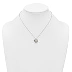 Sterling Silver Polished and Textured Heart 16 inch with 2 inch Extension Necklace
