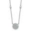Sterling Silver Rhodium-plated Polished Pave CZ Circle 18 Inch Necklace
