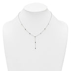 Sterling Silver Polished Cube Bead 16 inch Lariat Necklace