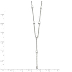 Sterling Silver Polished Cube Bead 16 inch Lariat Necklace