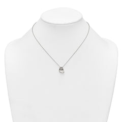 Sterling Silver Polished Pebble 16 Inch with 2 Inch Extension Necklace