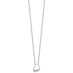 Sterling Silver Polished Pebble 16 Inch with 2 Inch Extension Necklace