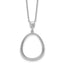 Sterling Silver Rhodium-plated Polished CZ Rounded Teardrop 17.5 Inch Necklace