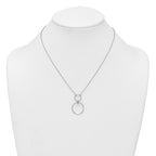 Sterling Silver Rhodium-plated Polished Circles 17.75 inch Necklace