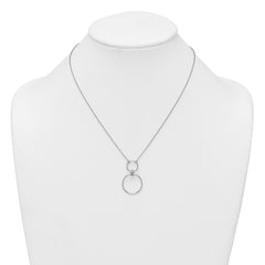 Sterling Silver Rhodium-plated Polished Circles 17.75 inch Necklace